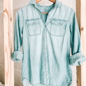 Gap denim blouse girls xl